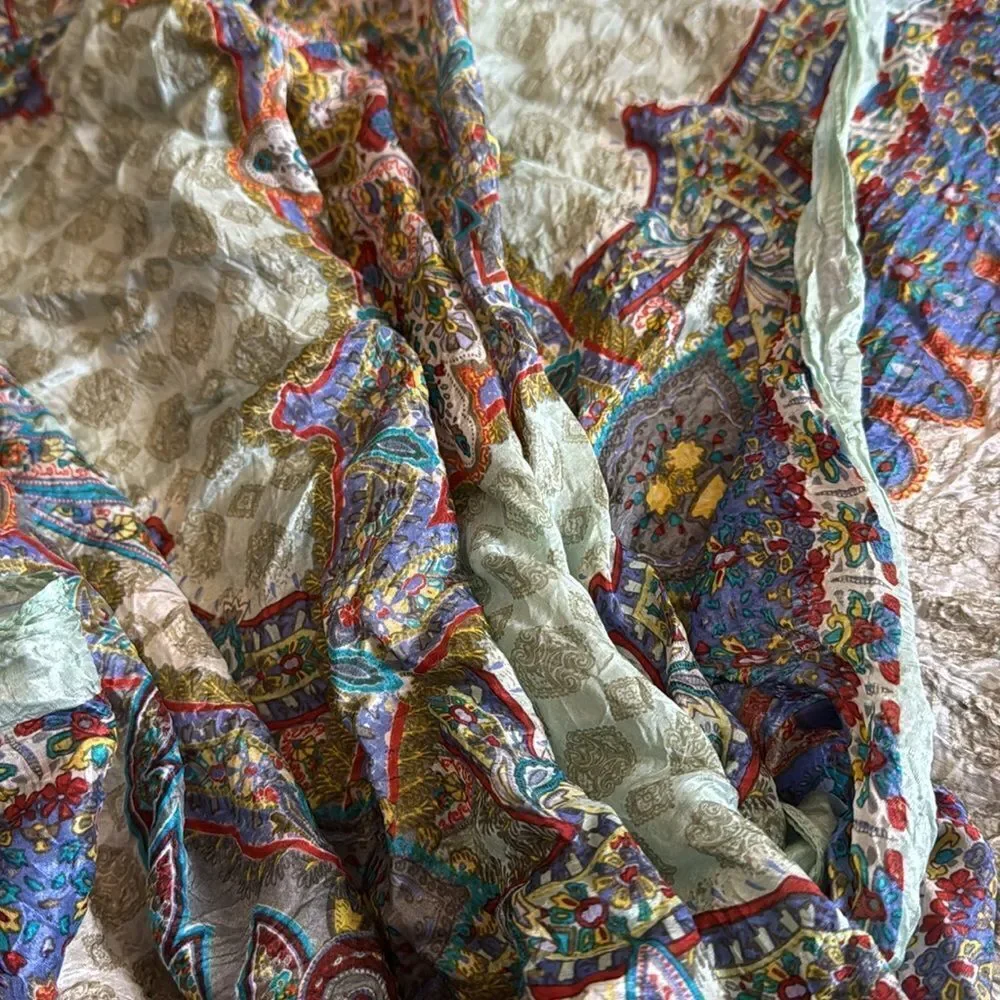 100% Silk Multi Colored Scarf Wrap Shawl